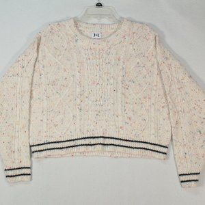John + Jenn Large (No Size Tag) Sweater Cropped Cable Style with Sprinkles